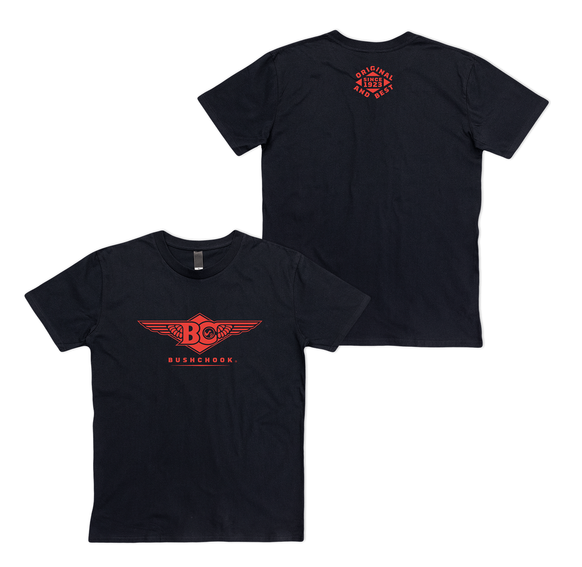 Wings Tee Black T-Shirt Bush Chook