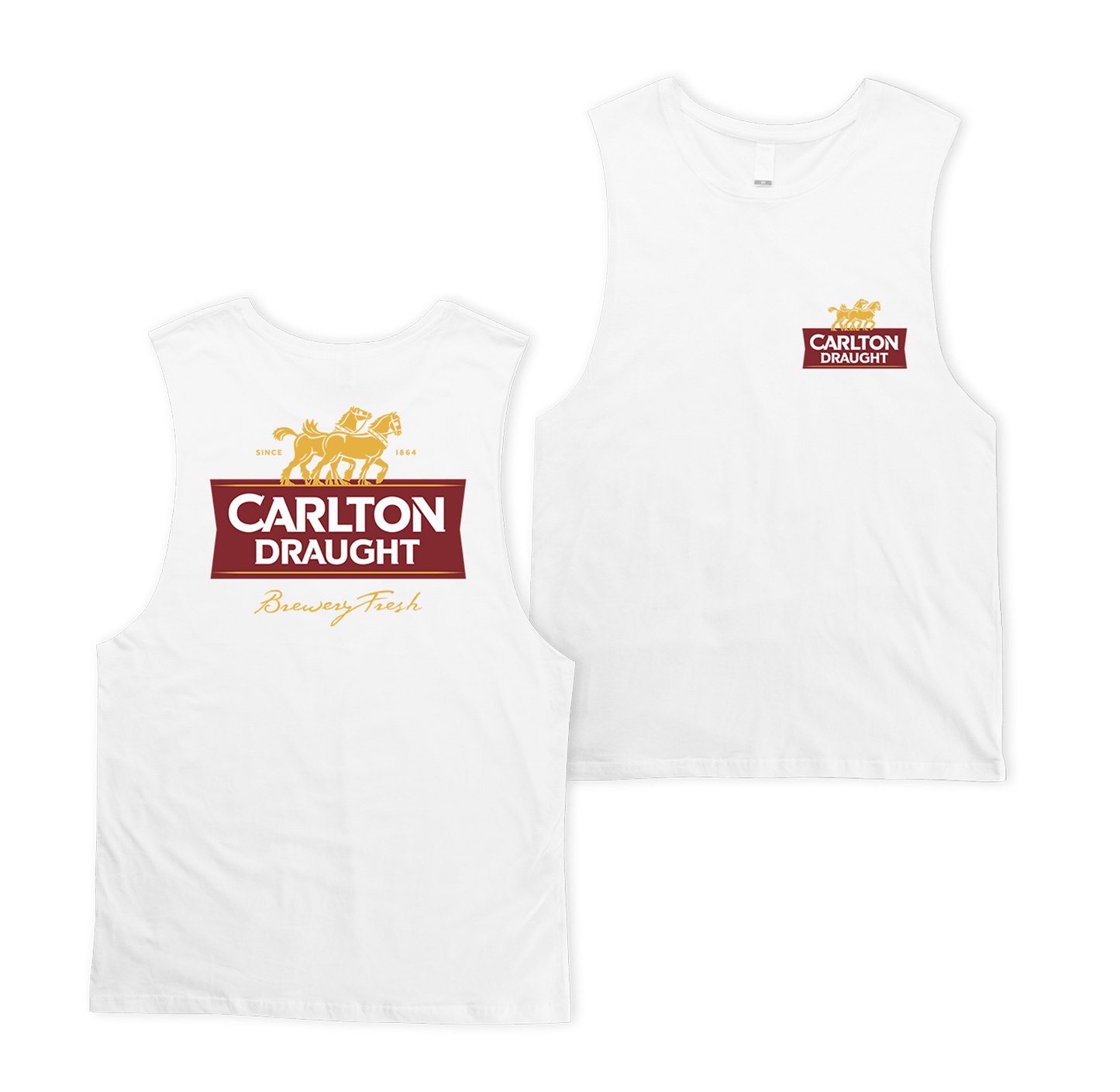 Carlton Draught Classic Muscle Tee White Muscle Tanks Carlton Draught