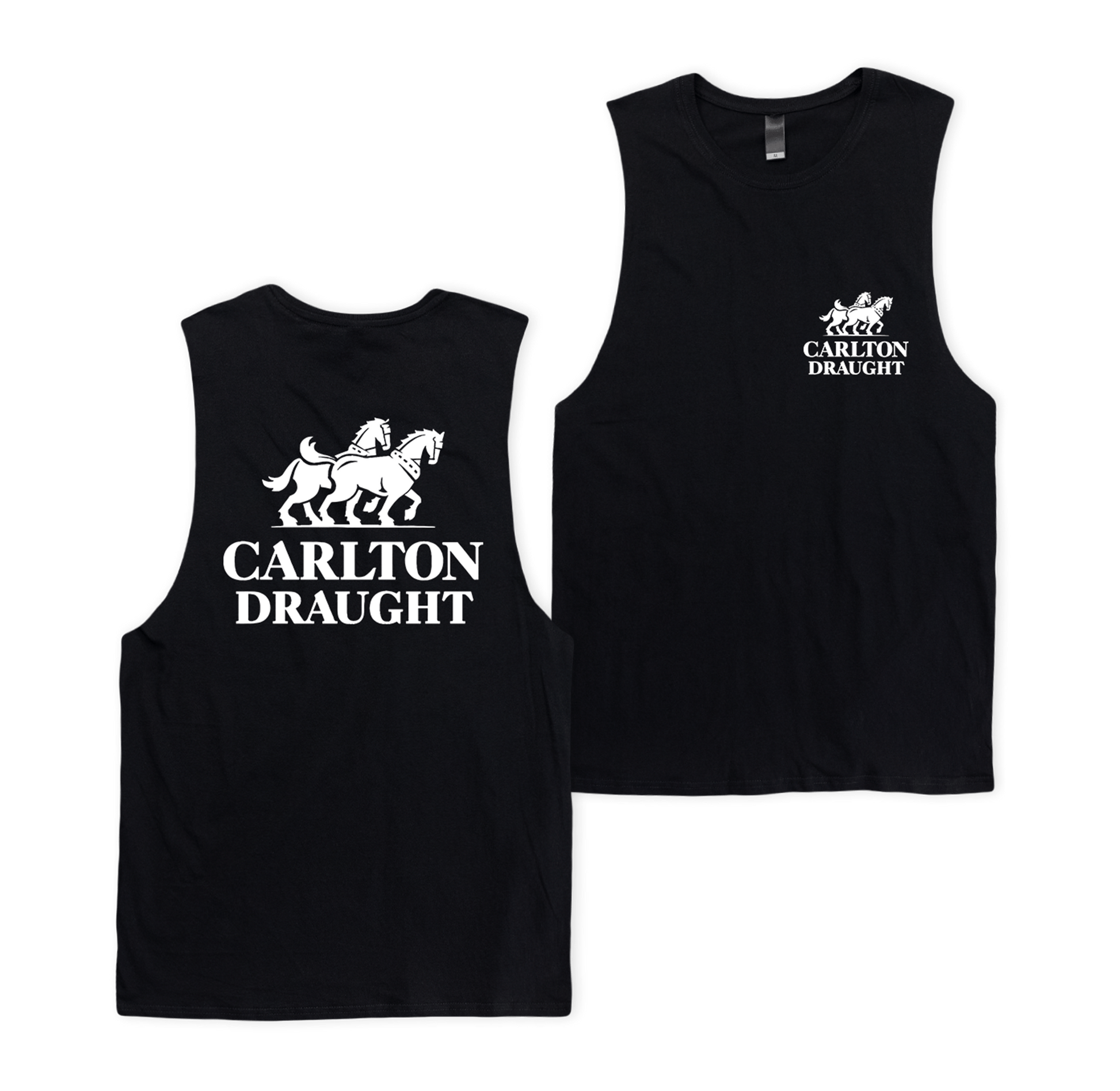 Carlton Draught Current Muscle Tee Black Muscle Tanks Carlton Draught