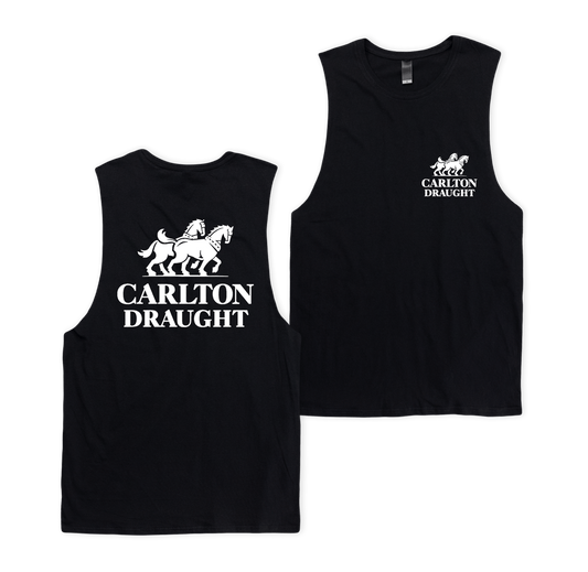 Carlton Draught Current Muscle Tee Black Muscle Tanks Carlton Draught