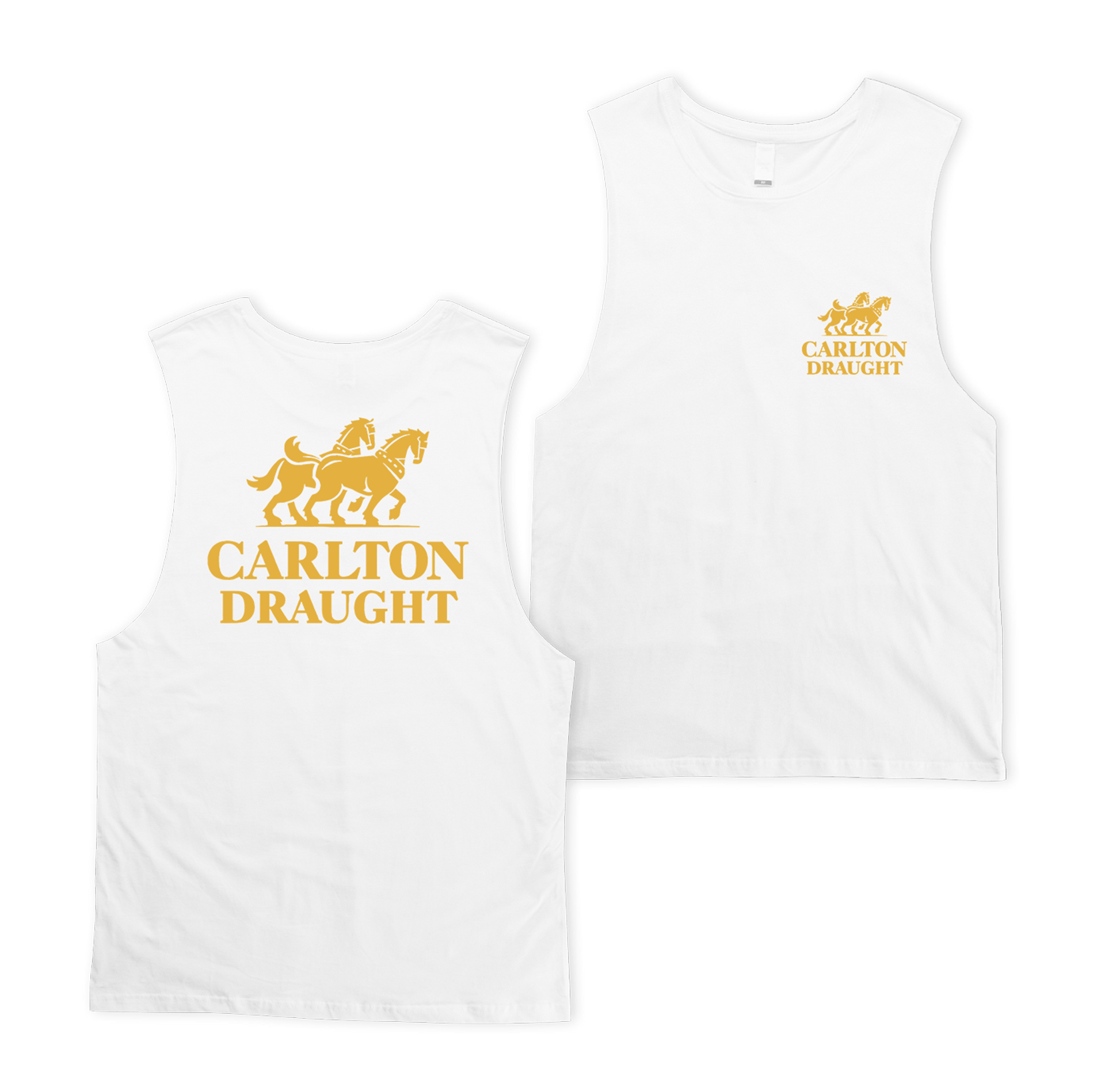 Carlton Draught Current Muscle Tee White Muscle Tanks Carlton Draught