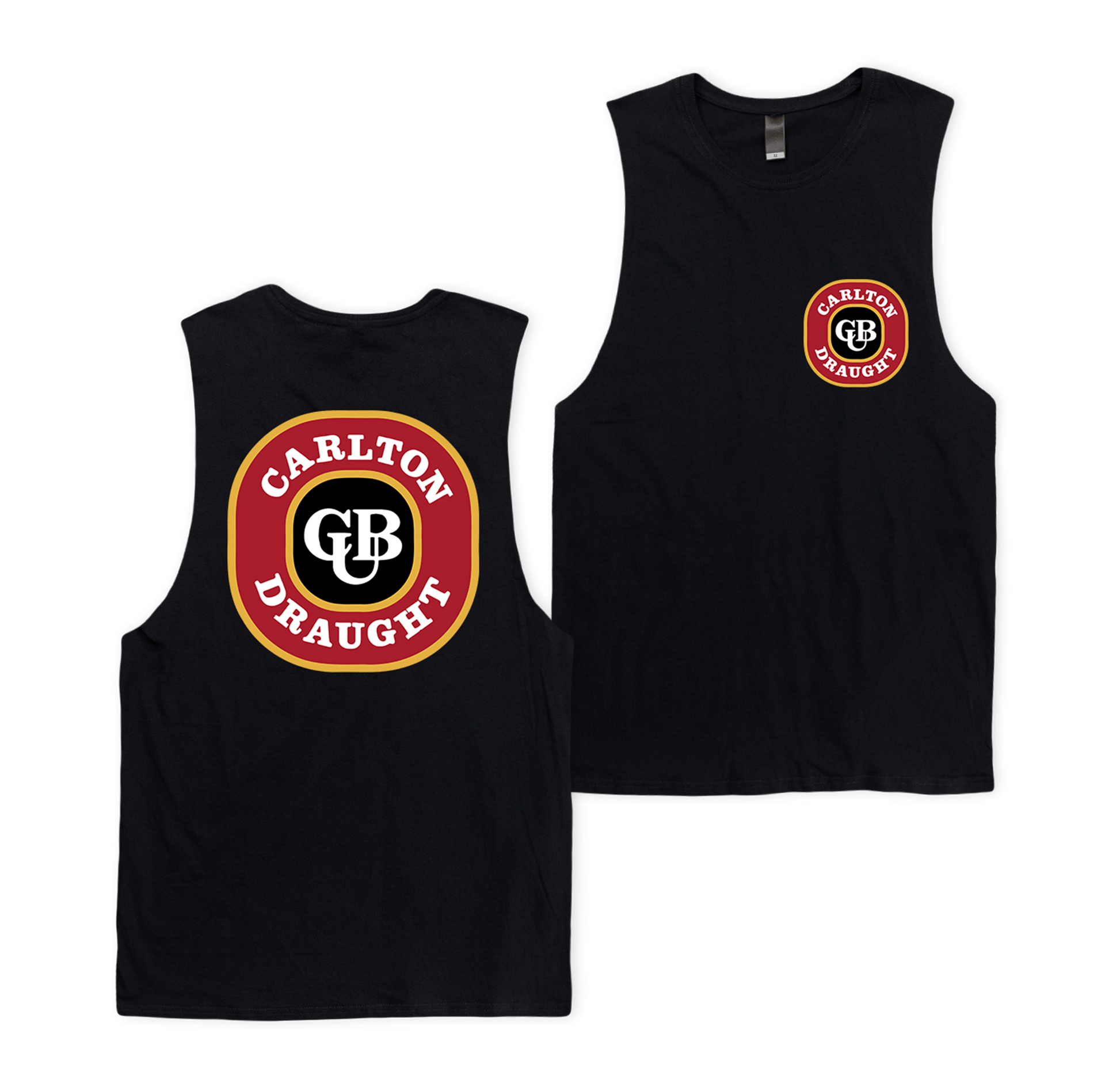 Carlton Draught Vintage Muscle Tee Black Muscle Tanks Carlton Draught