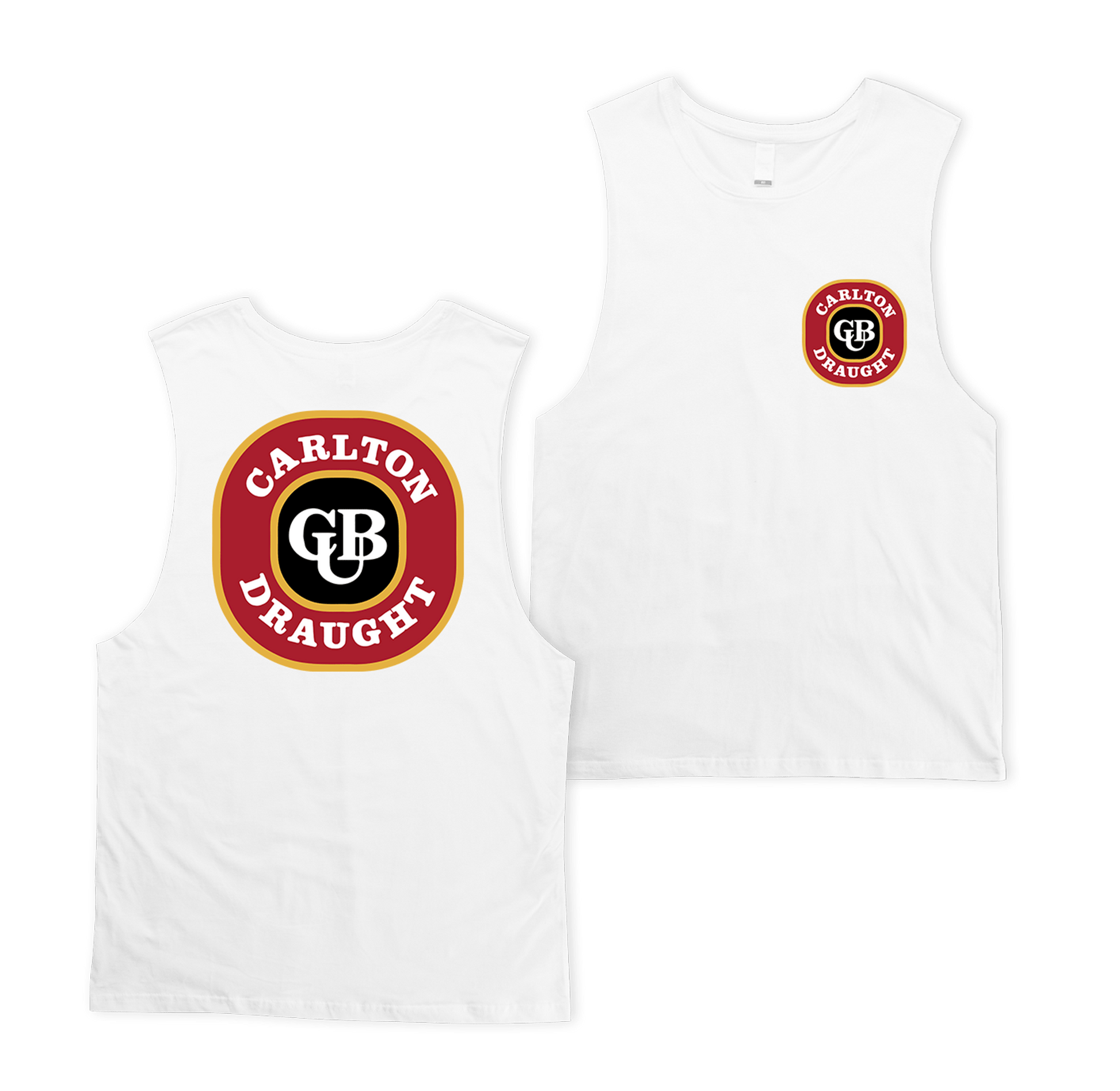 Carlton Draught Vintage Muscle Tee White Muscle Tanks Carlton Draught