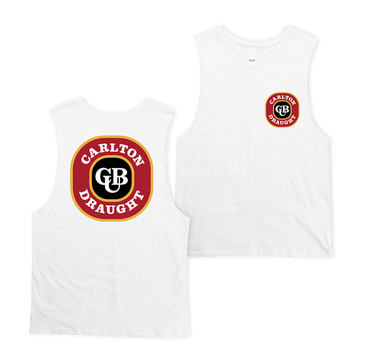 Carlton Draught Vintage Muscle Tee White Muscle Tanks Carlton Draught