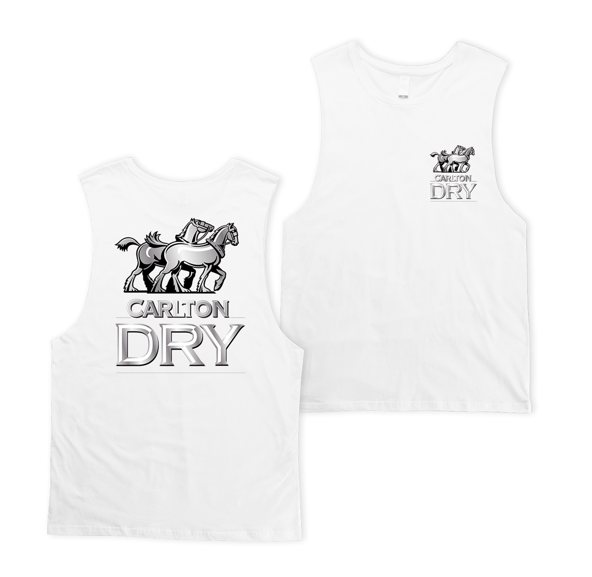 Carlton Dry Classic Muscle Tee White Muscle Tanks Carlton Dry