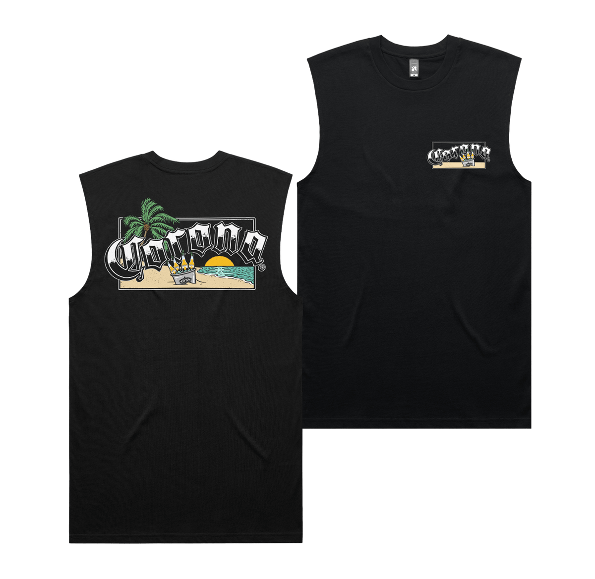 Bucket Muscle Tee Black Muscle Corona