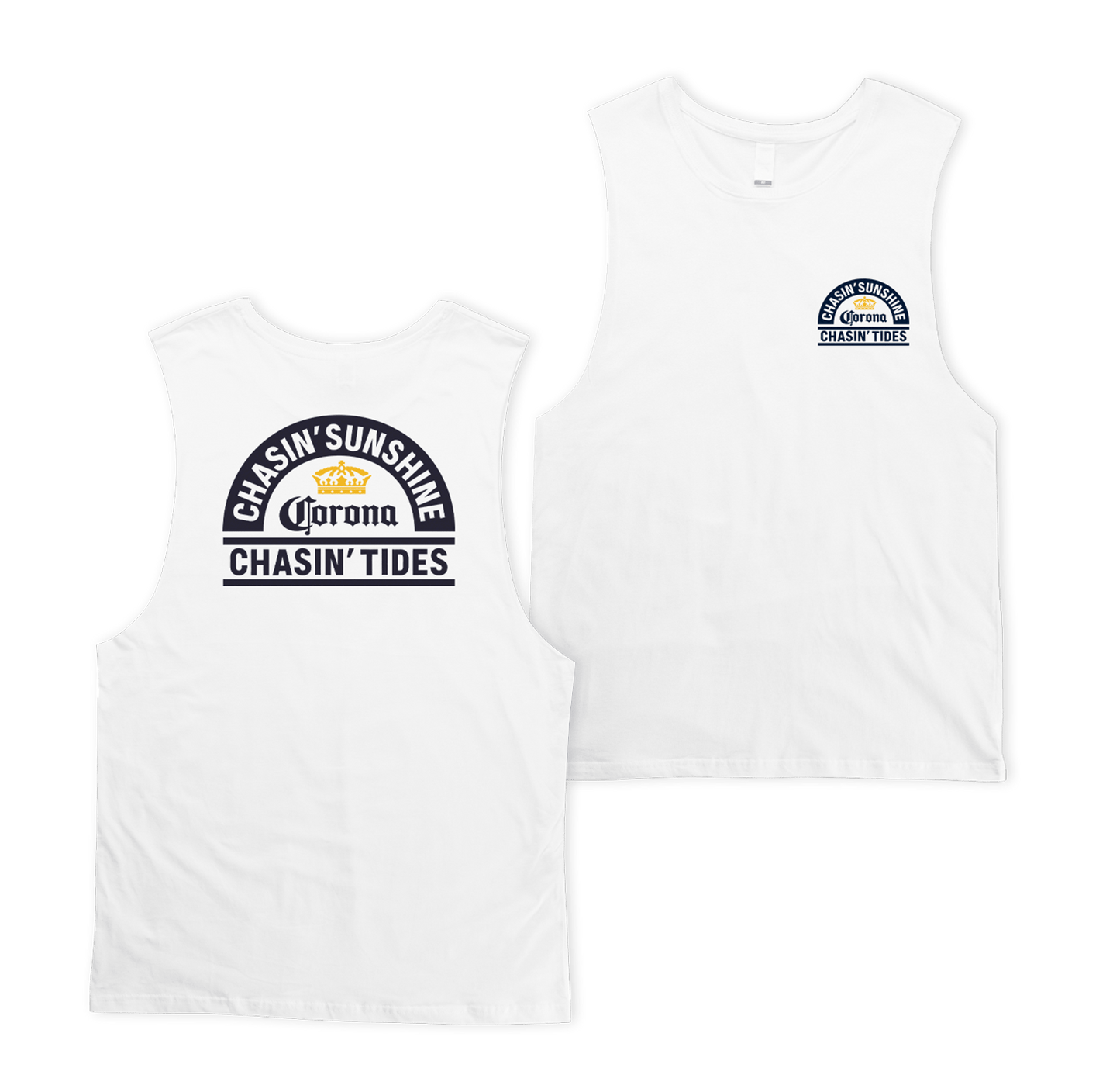 Chasin' Tides Muscle Tee White Muscle Tanks Corona