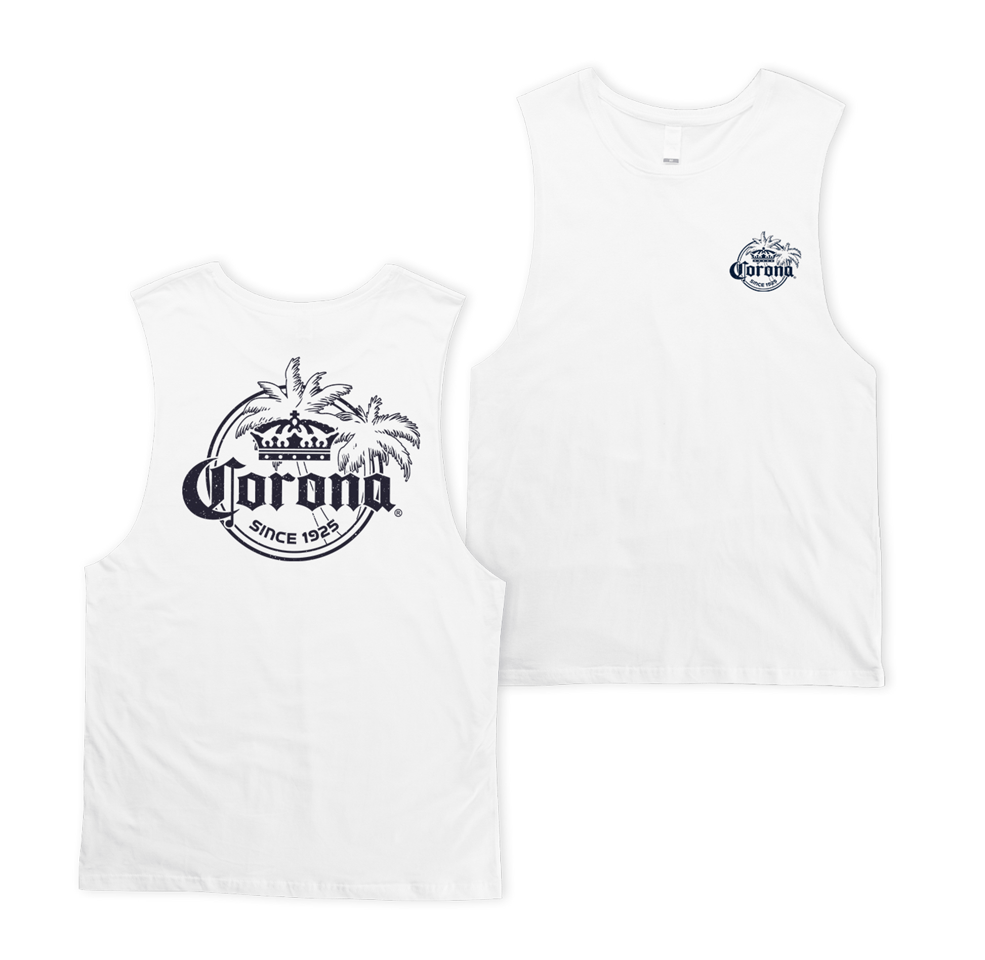 Corona Retro Muscle Tee White Muscle Tanks Corona