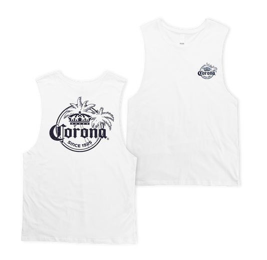 Corona Retro Muscle Tee White Muscle Tanks Corona