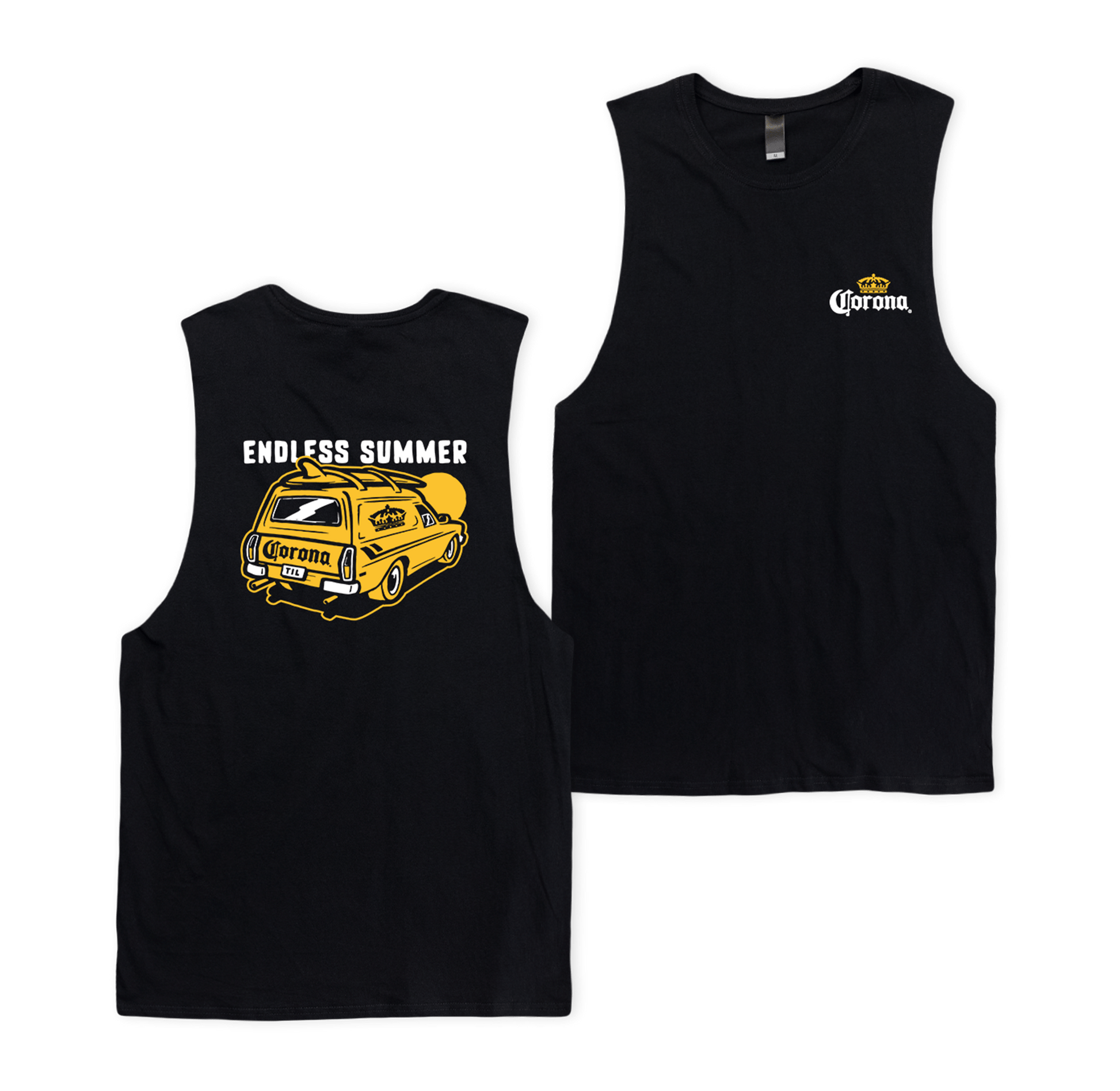 Endless Summer Muscle Tee Black Muscle Tanks Corona