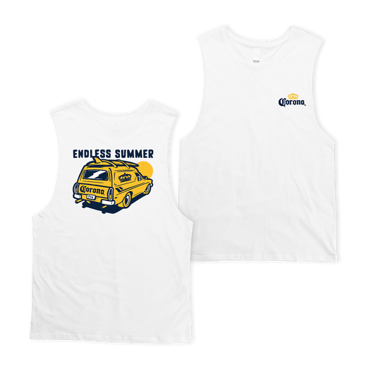 Endless Summer Muscle Tee White Muscle Tanks Corona