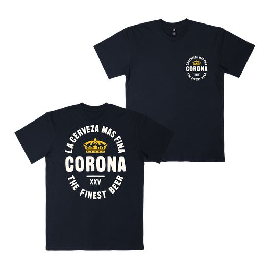 Finest Beer Tee Navy T-Shirt Corona