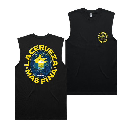 Sunset Bound Muscle Tee Black T-Shirt Corona