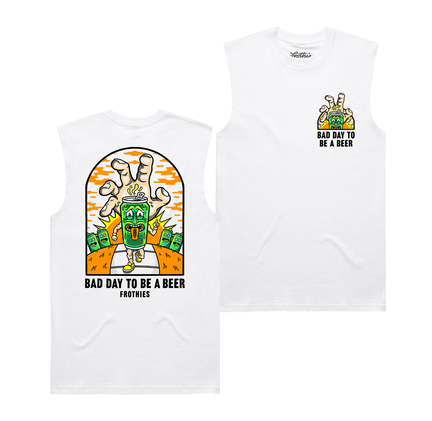 Bad Day Muscle Tee White Muscle Tank Frothies