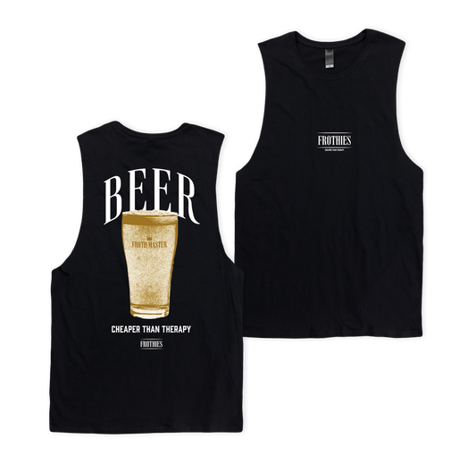 Beer Muscle Tee Black Muscle Tanks Frothies