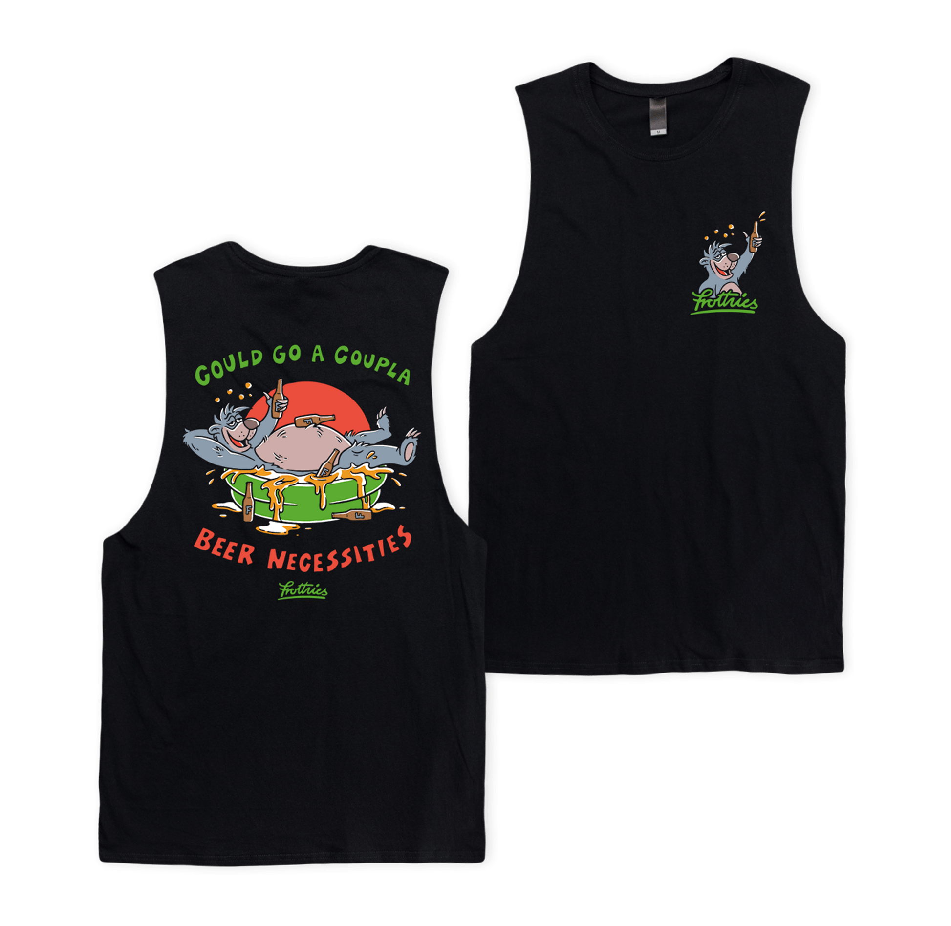 Beer Necessities Muscle Tee Black Muscle Tanks Frothies