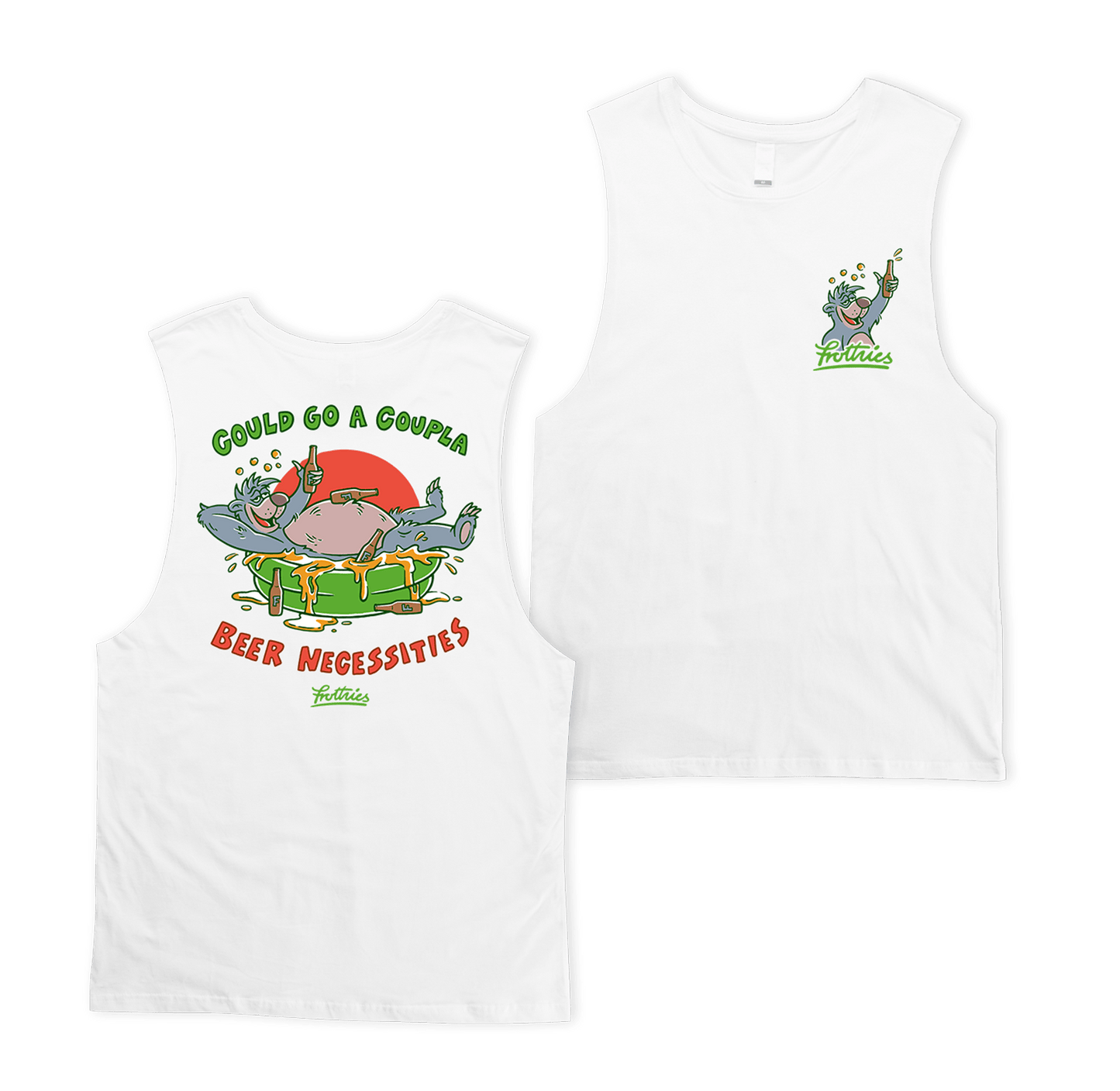 Beer Necessities Muscle Tee White Muscle Tanks Frothies