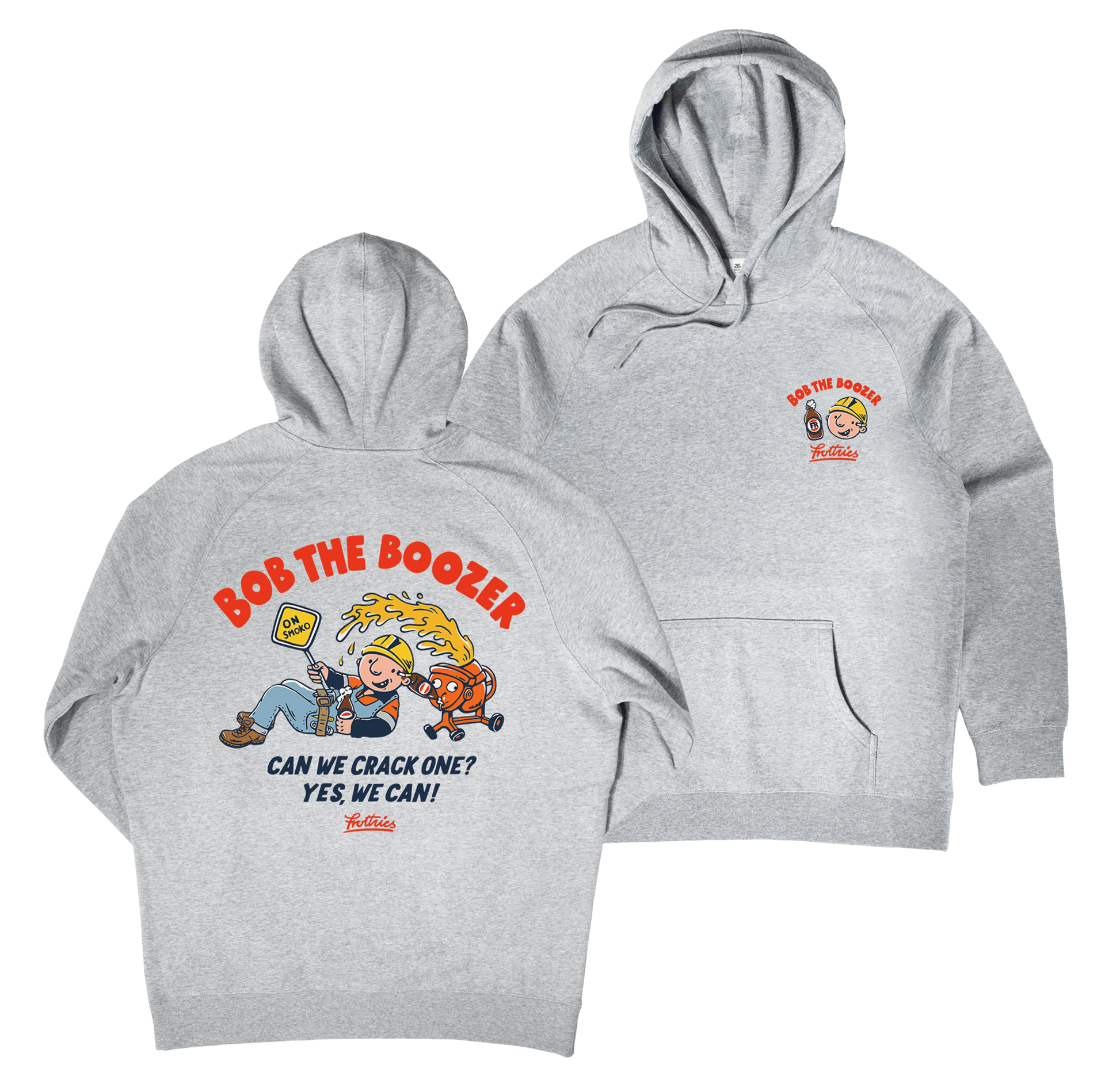 Bob The Boozer Hoodie Grey Hoodie Frothies