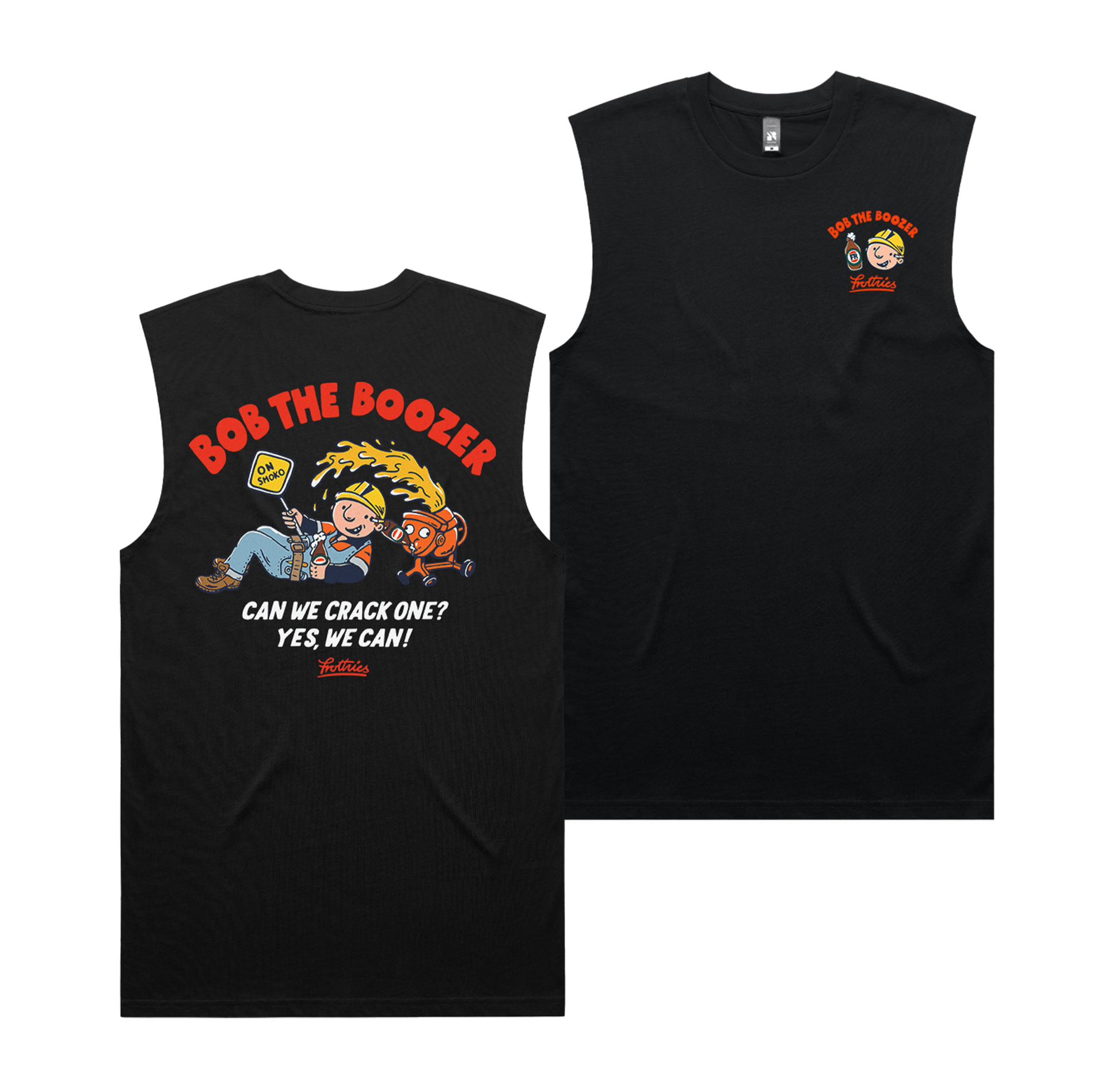 Bob The Boozer Muscle Tee Black Muscle Tanks Frothies