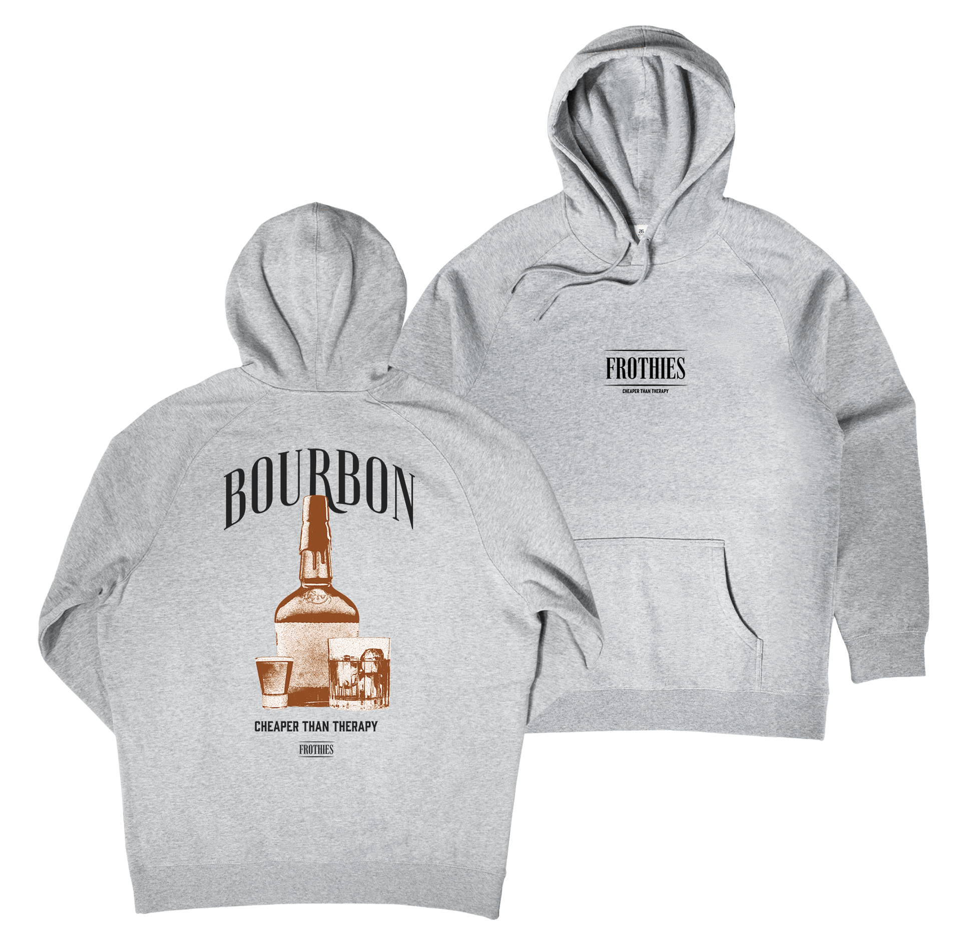 Bourbon Hoodie Grey Hoodie Frothies