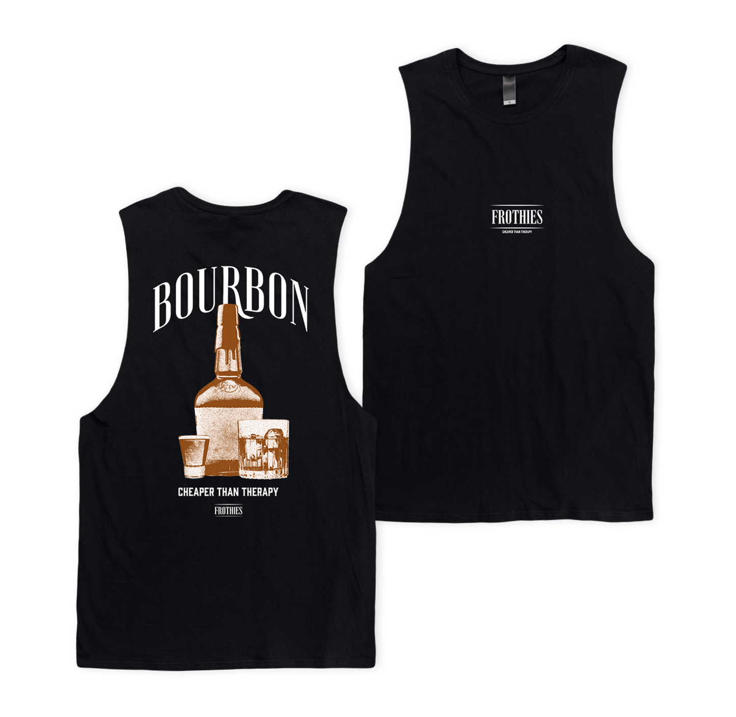 Bourbon Muscle Tee Black Muscle Tanks Frothies