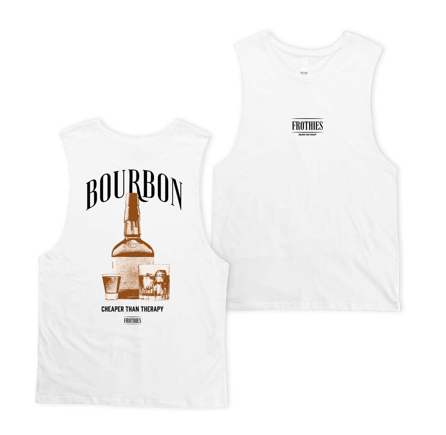 Bourbon Muscle Tee White Muscle Tanks Frothies