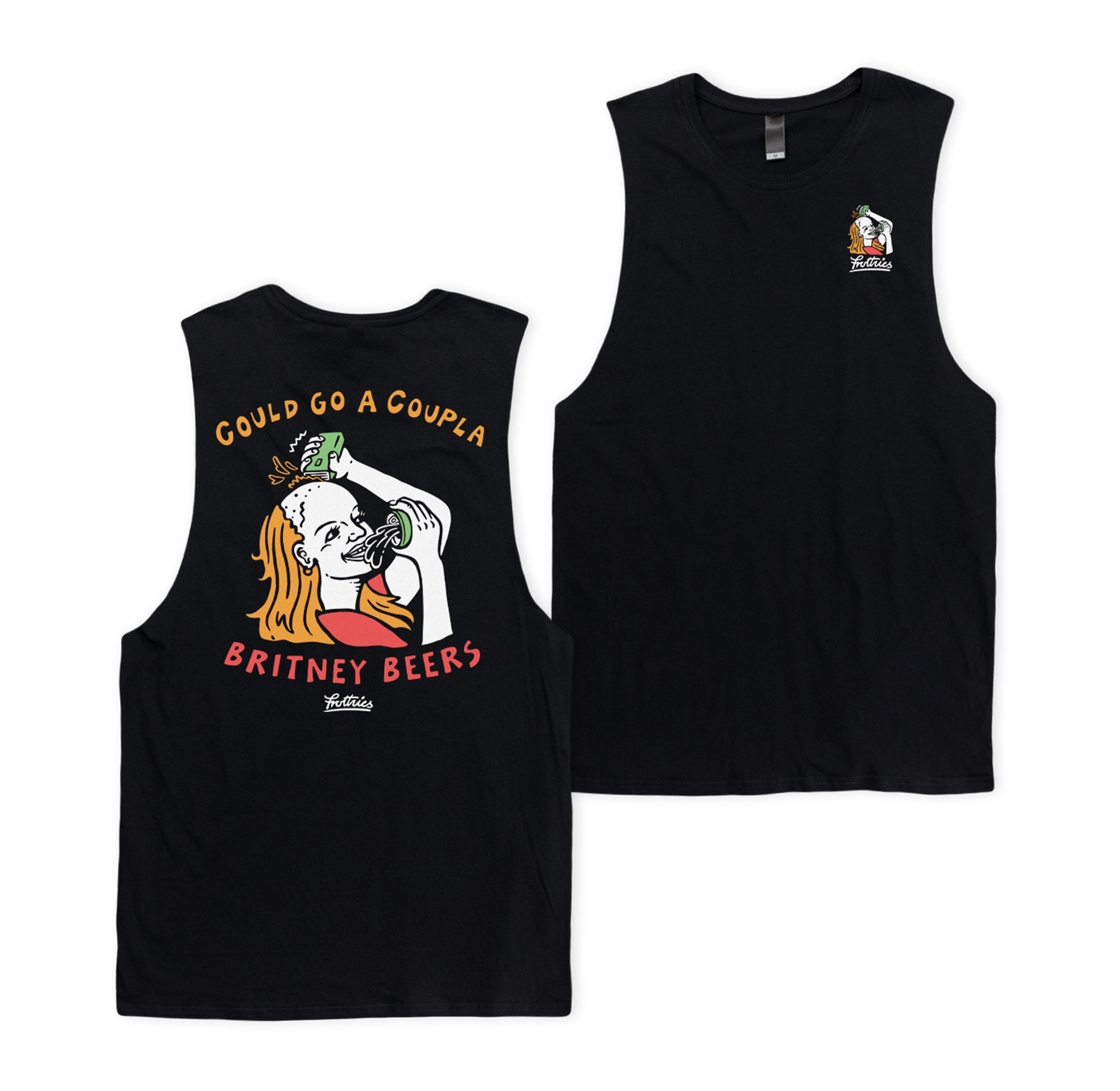 Britney Beers Muscle Tee Black Muscle Tanks Frothies