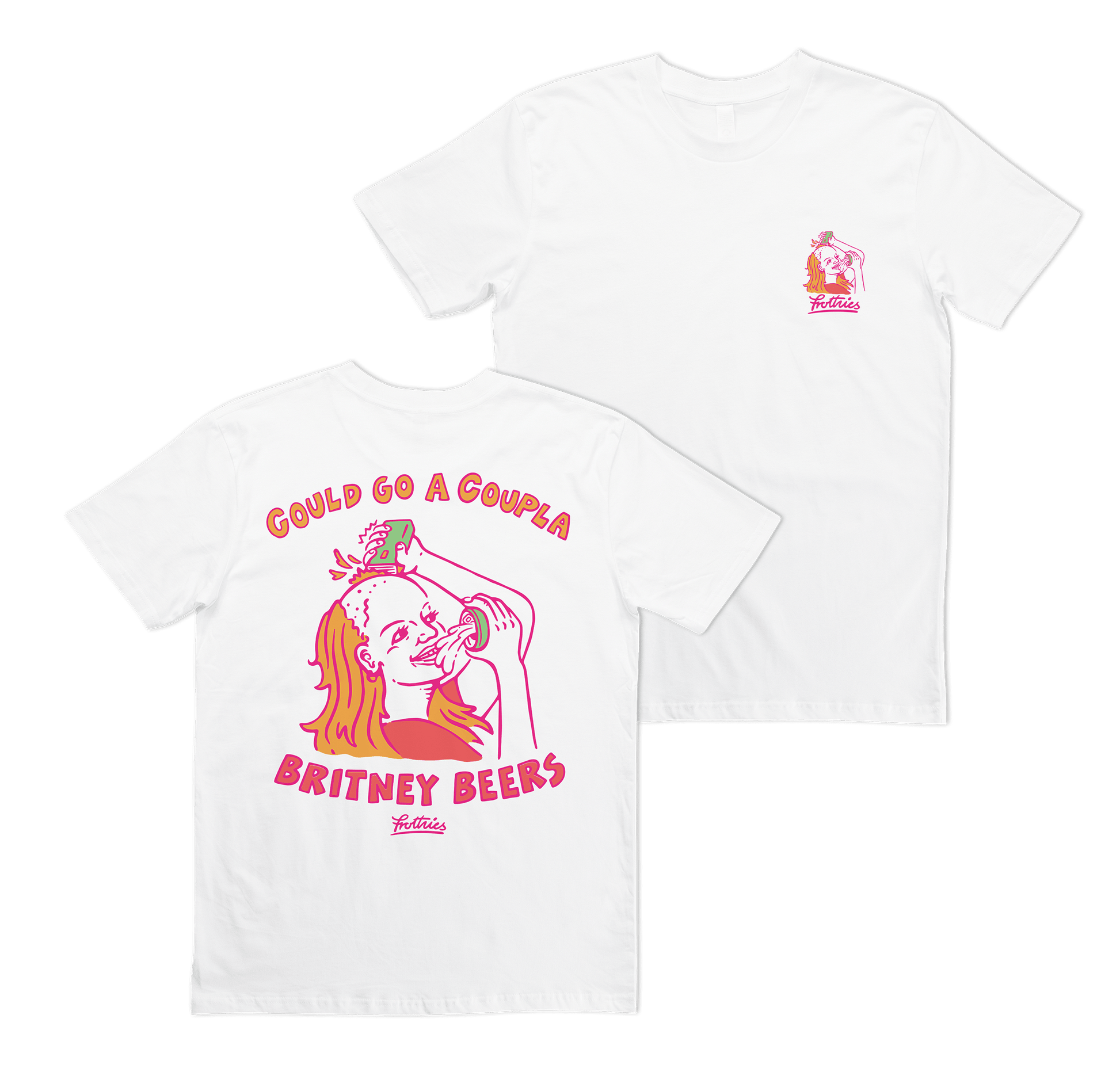 Britney Beers Tee White T-Shirt Frothies