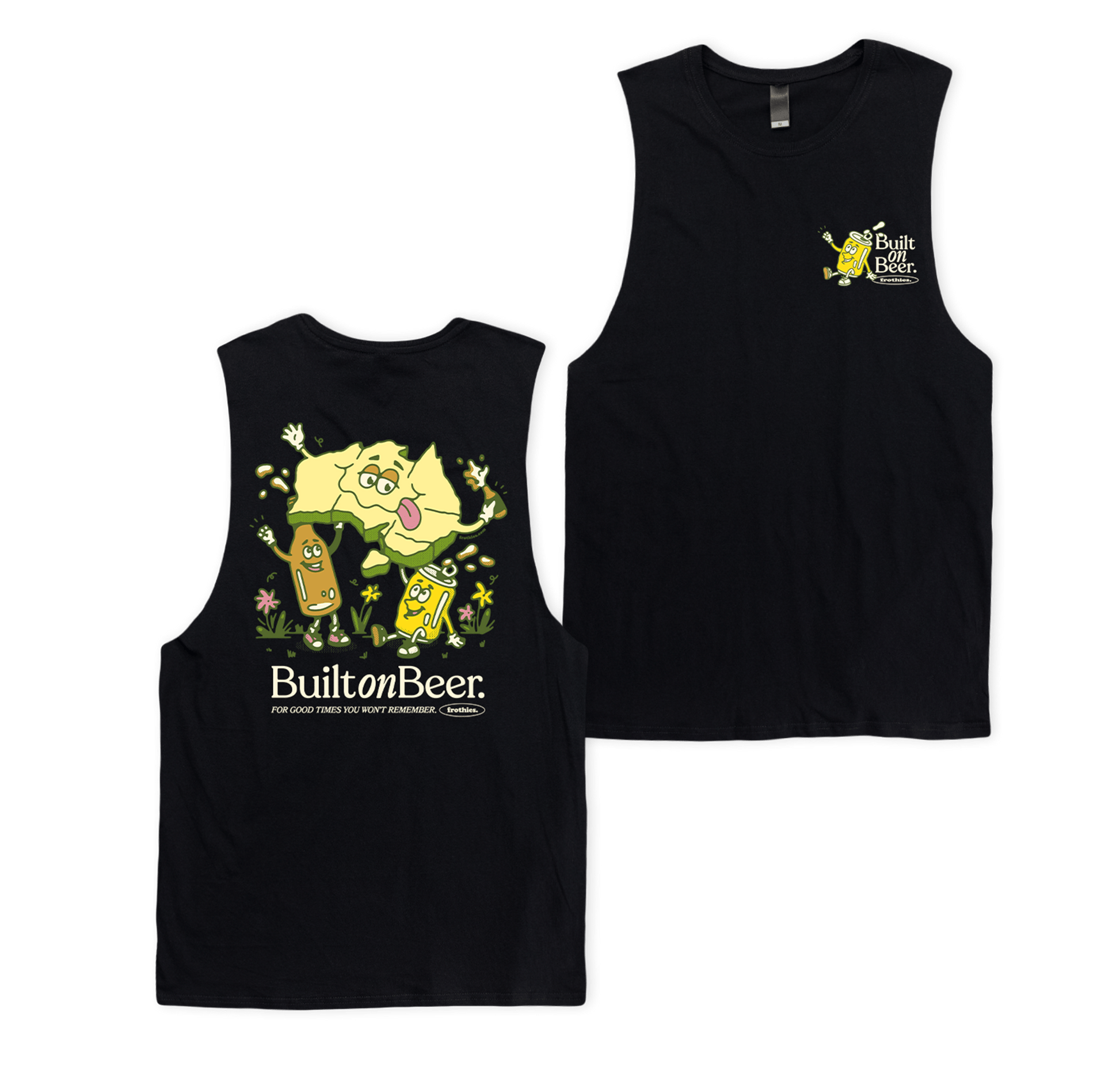 Built on Beer Muscle Tee Muscle Tanks Frothies
