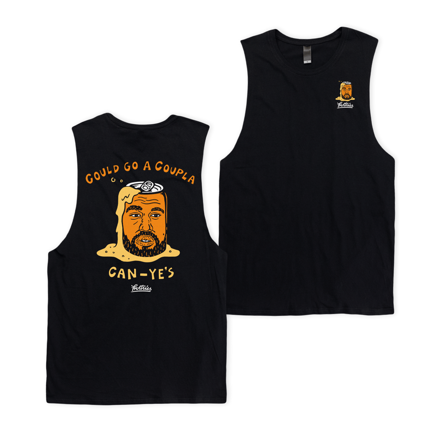 Can-ye West Muscle Tee Black Muscle Tanks Frothies