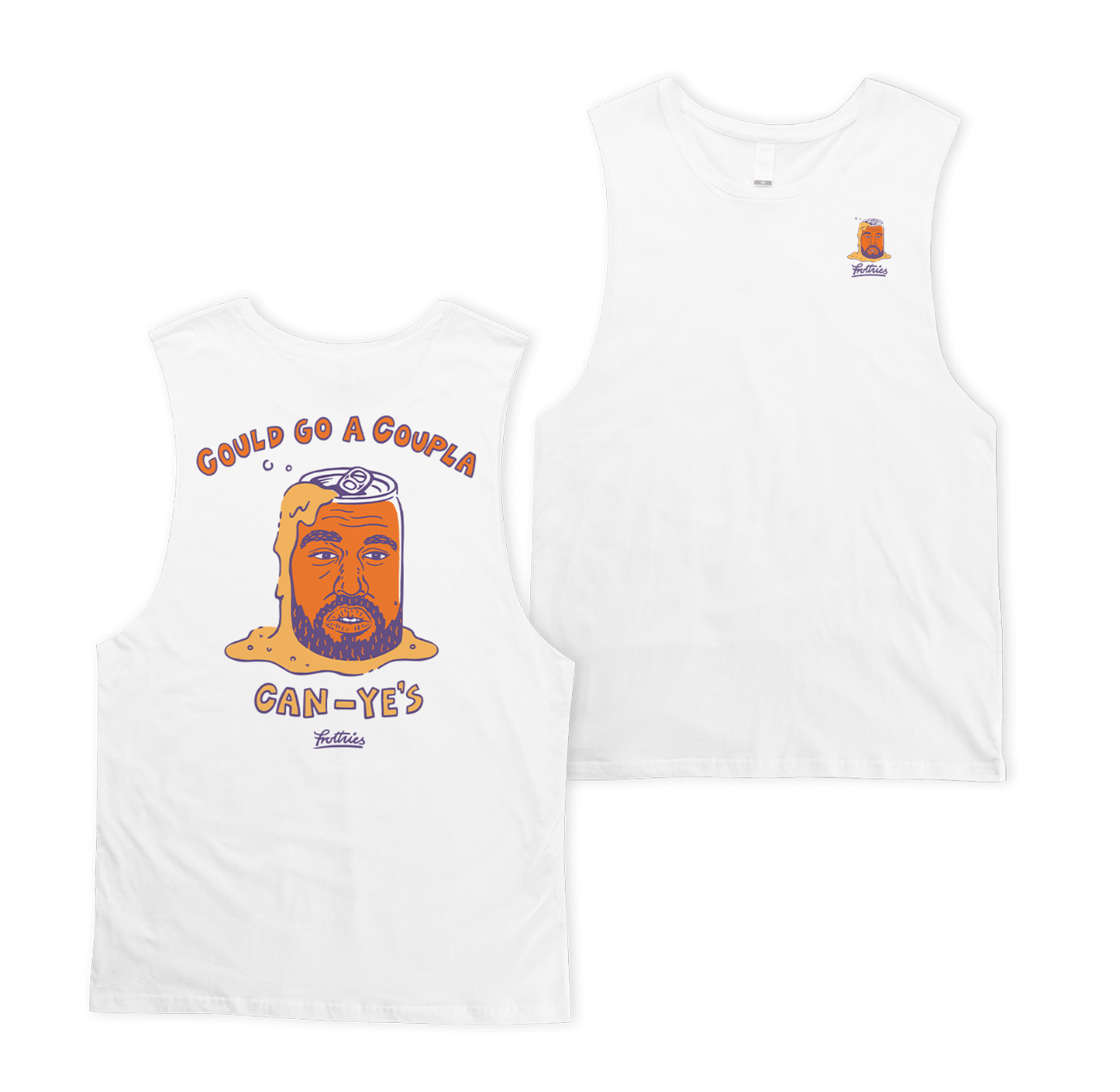 Can-ye West Muscle Tee White Muscle Tanks Frothies