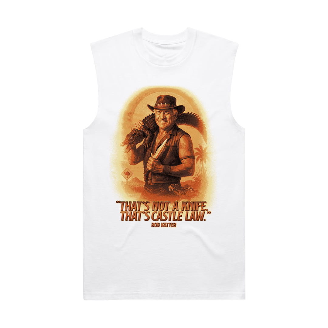 Castle Law Crusader Tee White Muscle Frothies