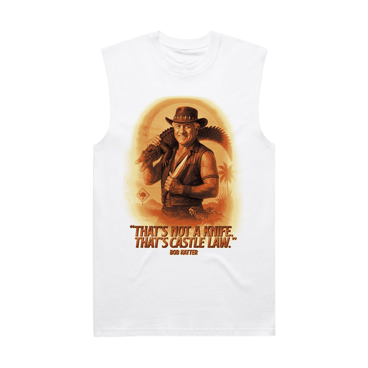 Castle Law Crusader Tee White Muscle Frothies