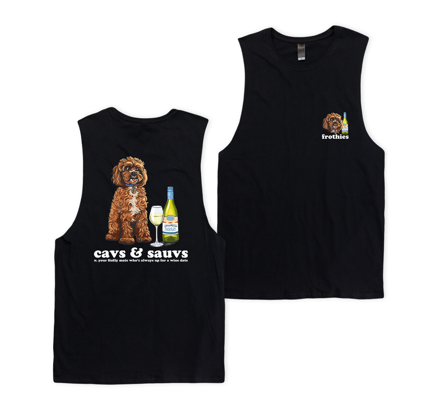 Cavs & Sauvs Muscle Tee Black Muscle Tanks Frothies