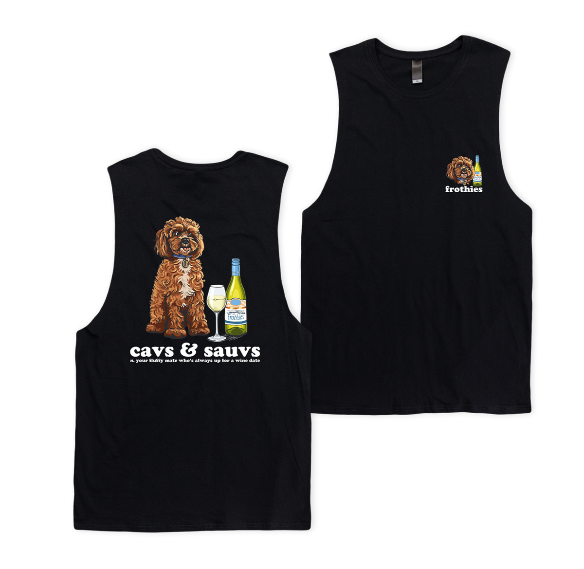 Cavs & Sauvs Muscle Tee Black Muscle Tanks Frothies
