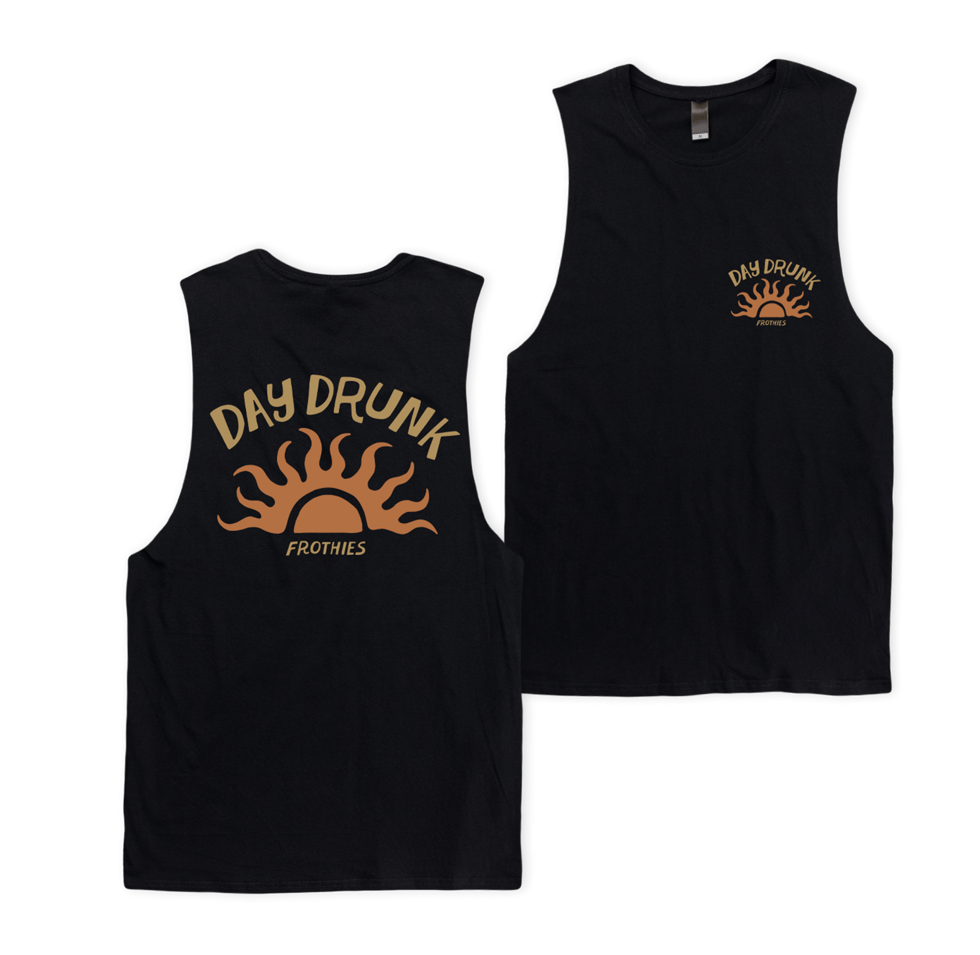 Day Drunk Muscle Tee Black Muscle Tanks Frothies