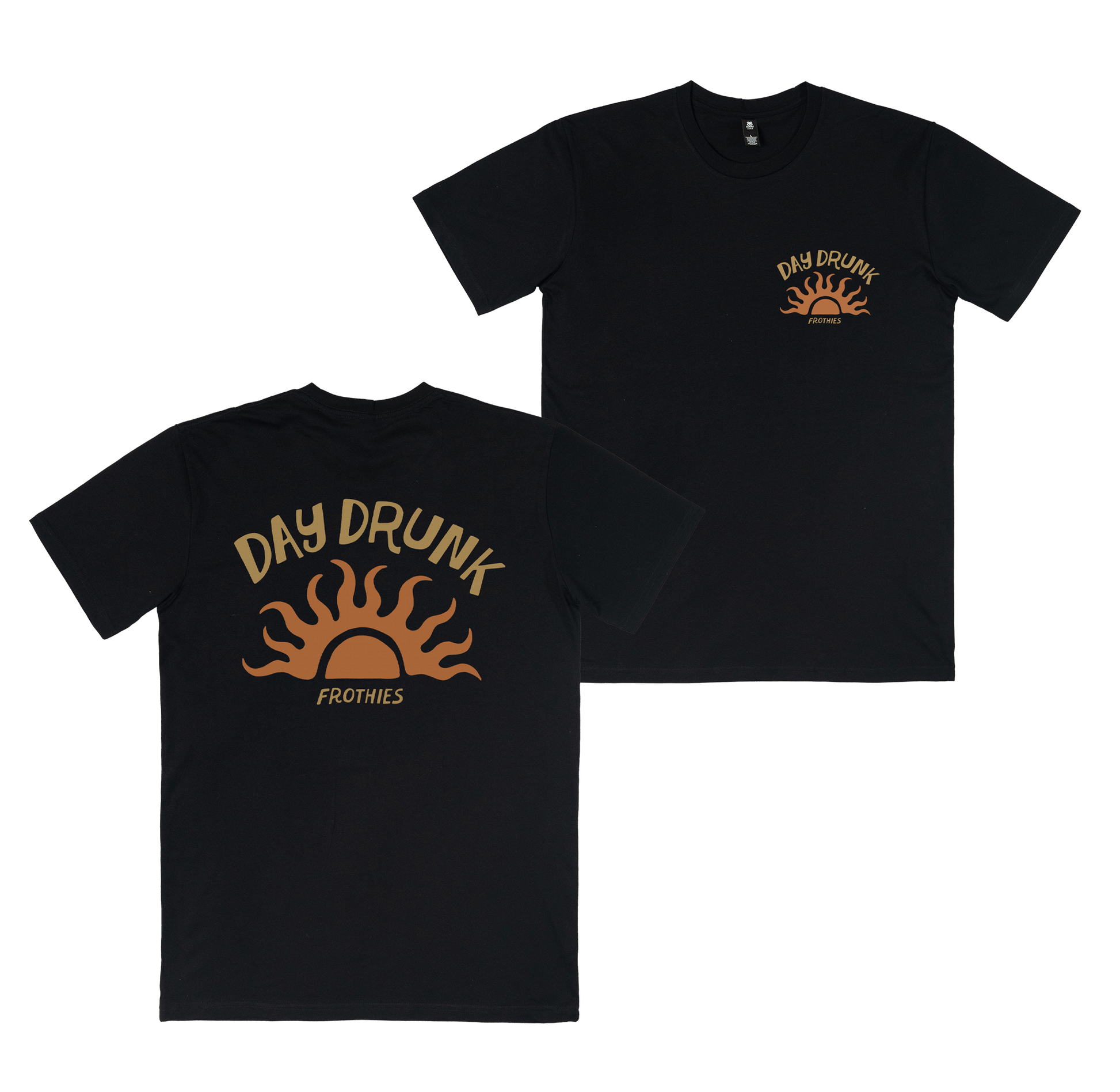 Day Drunk Tee Black T-Shirt Frothies