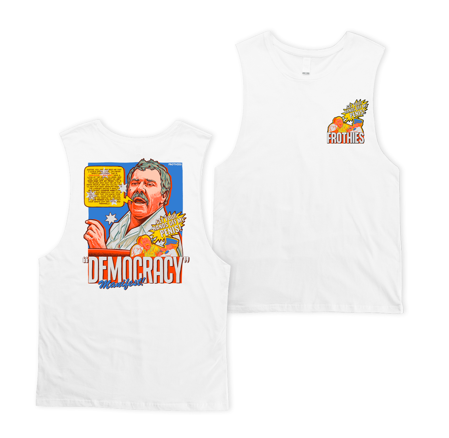 Democracy Manifest Muscle Tee White Muscle Tanks Frothies