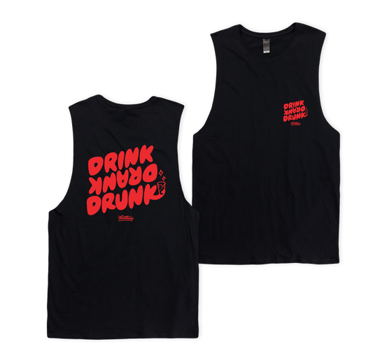 Drink Drank Drunk Muscle Tee Black Muscle Tanks Frothies