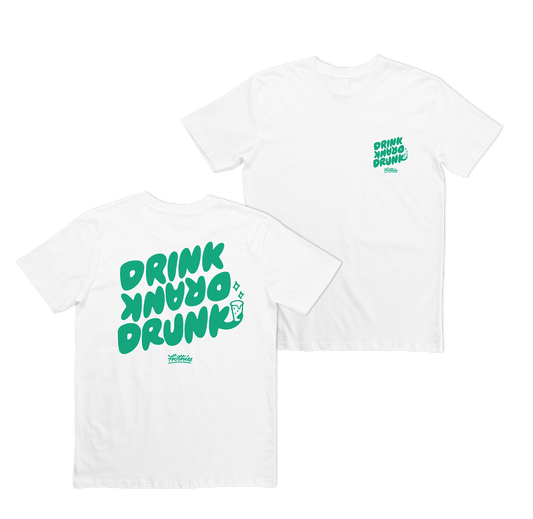 Drink Drank Drunk Tee White T-Shirt Frothies