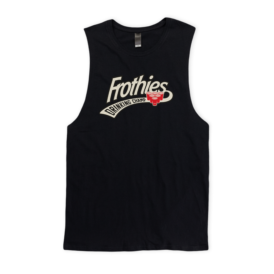 Drinking Champ Muscle Tee Black Muscle Tanks Frothies