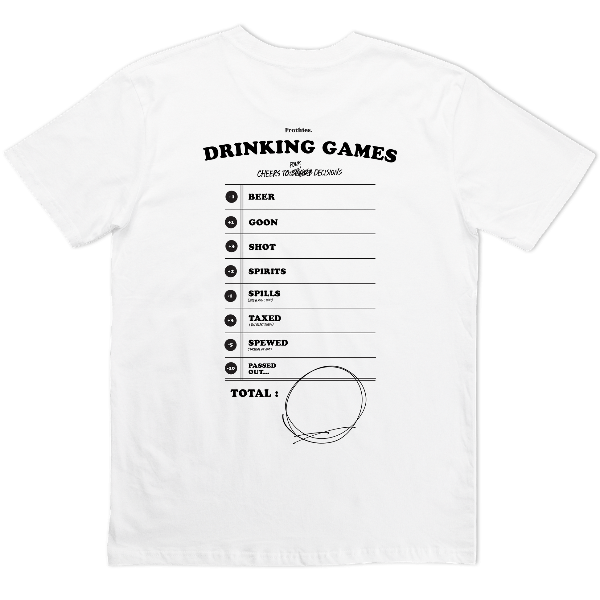 Drinking Game Tally Tee T-Shirt Frothies