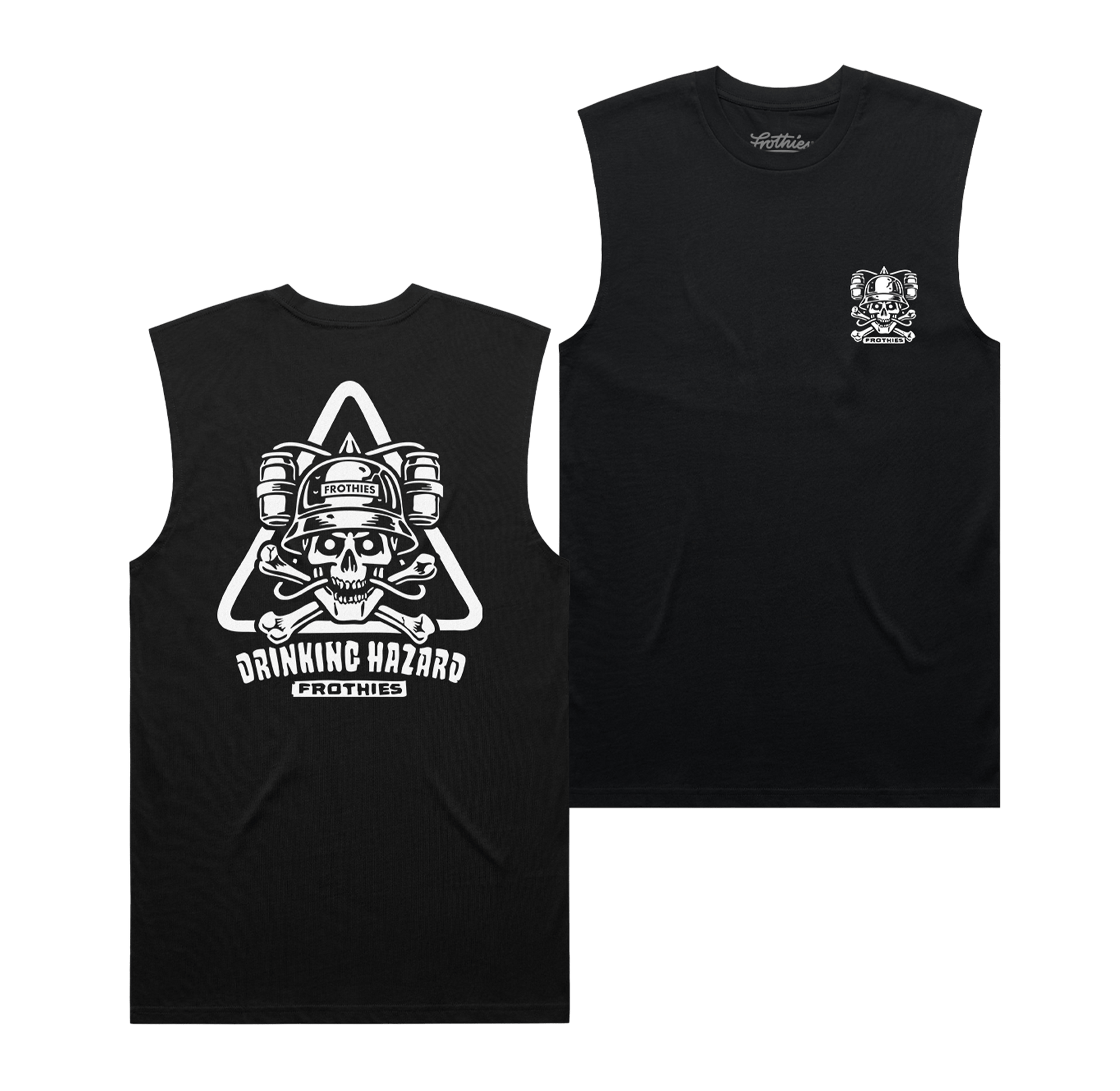 Drinking Hazard Muscle Tee Black Muscle Tank Frothies