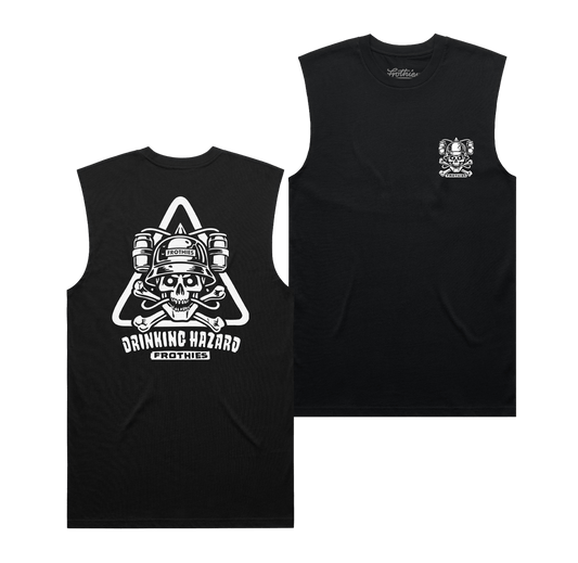Drinking Hazard Muscle Tee Black Muscle Tank Frothies