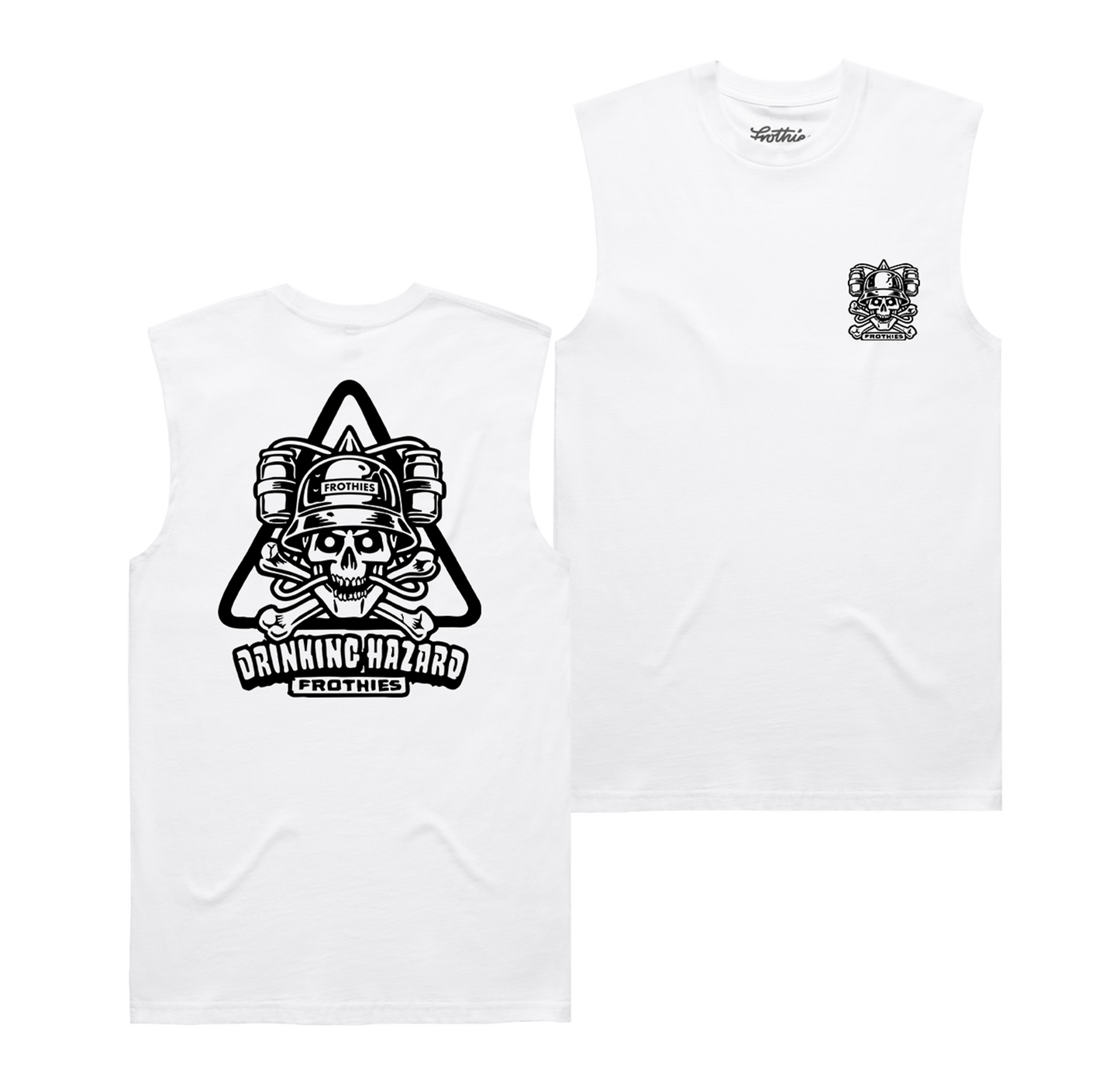 Drinking Hazard Muscle Tee White Muscle Tank Frothies