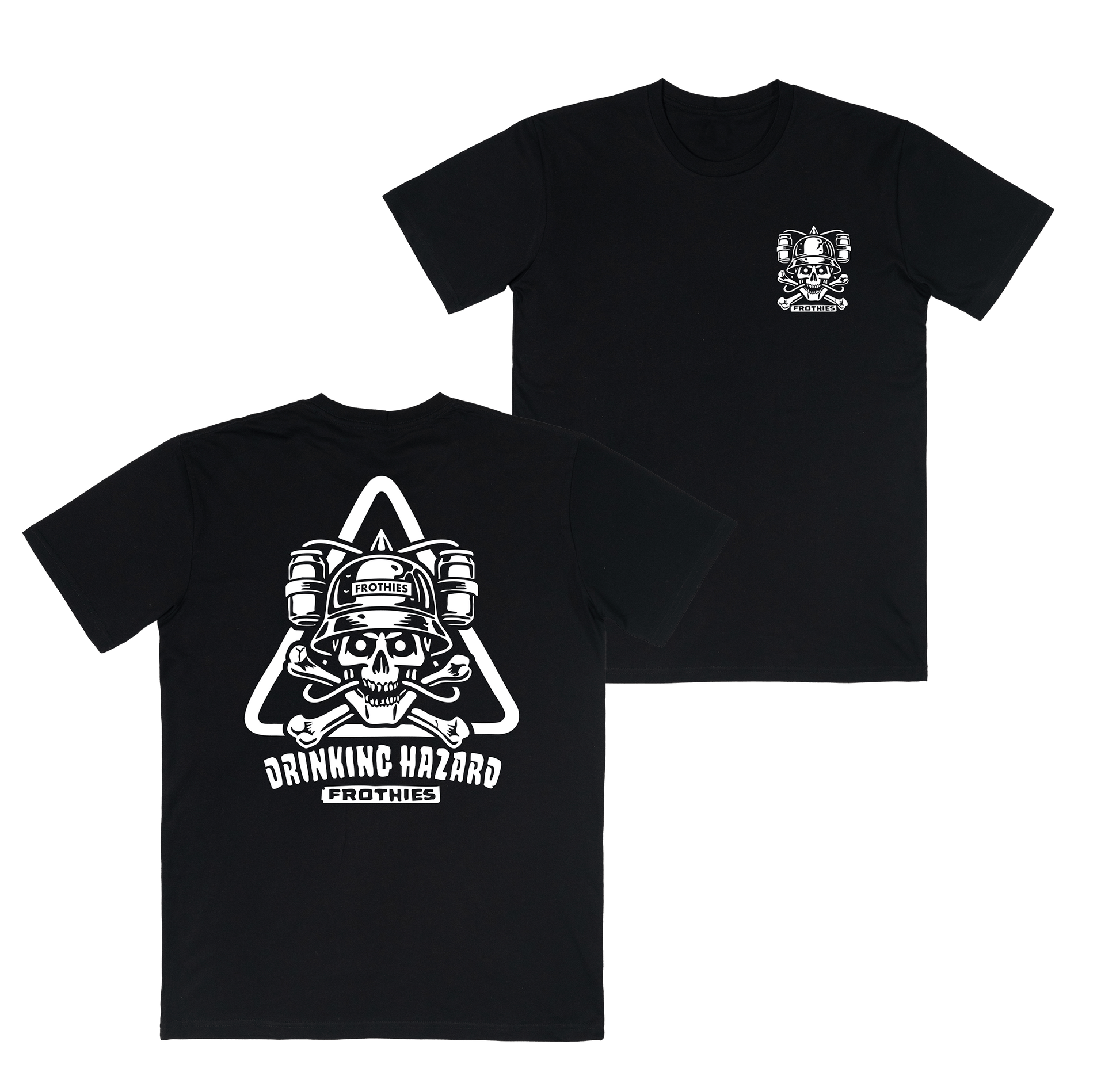 Drinking Hazard Tee Black Tshirts Frothies