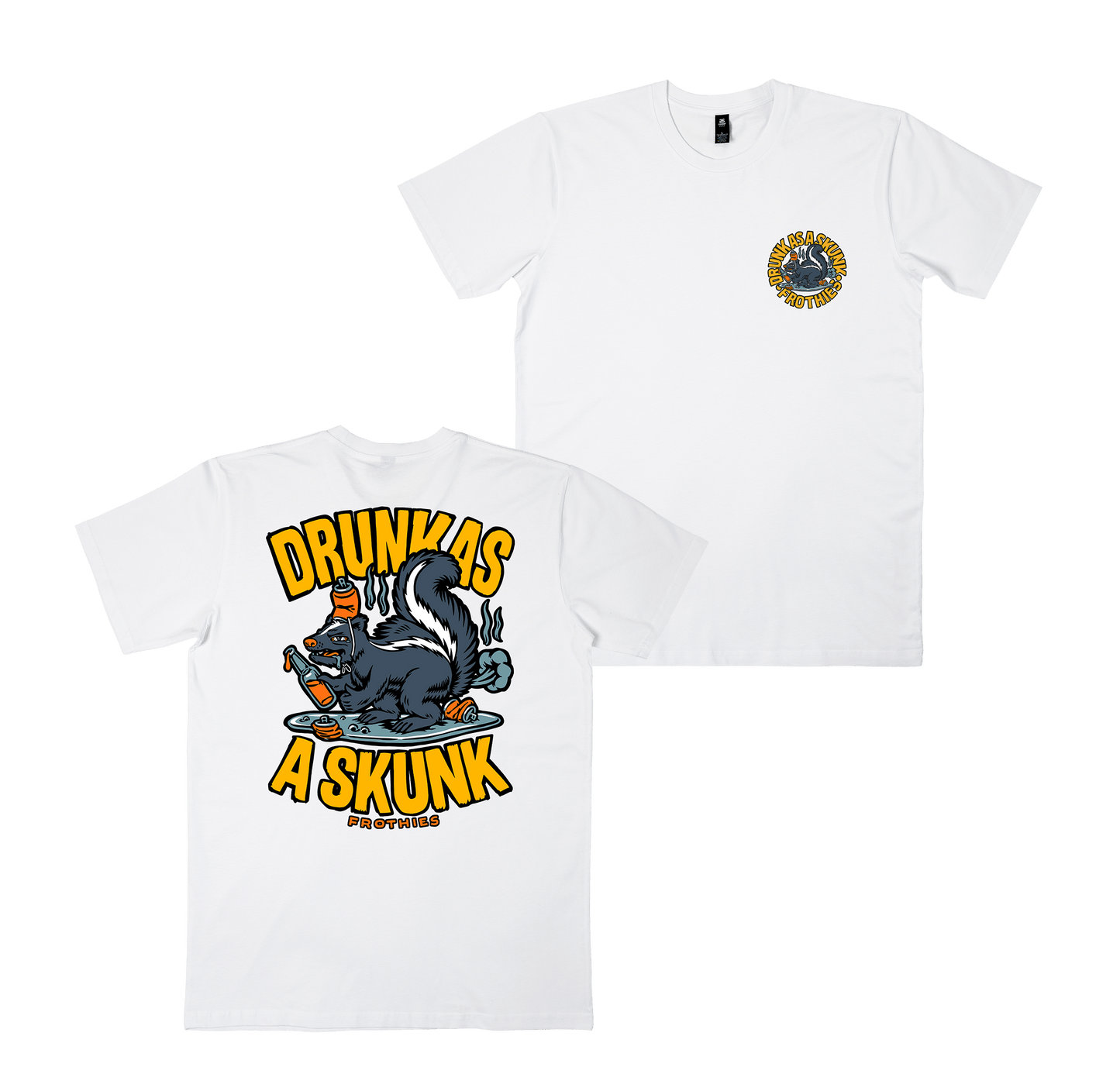 Drunk Skunk Tee White T-Shirt Frothies