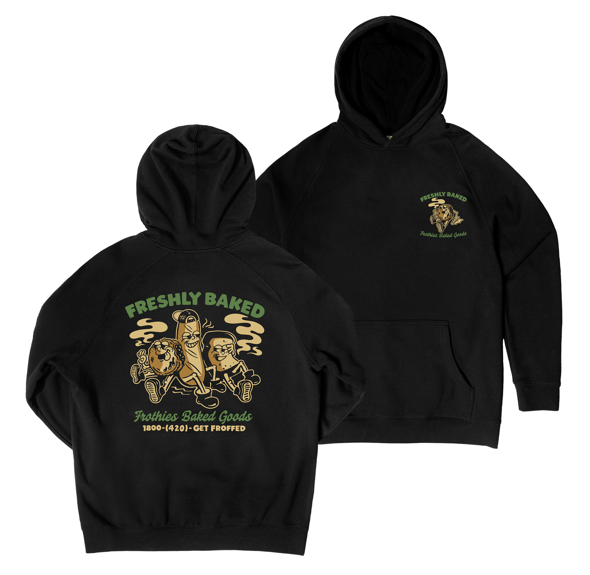 Freshly Baked Hoodie Black Hoodie Frothies