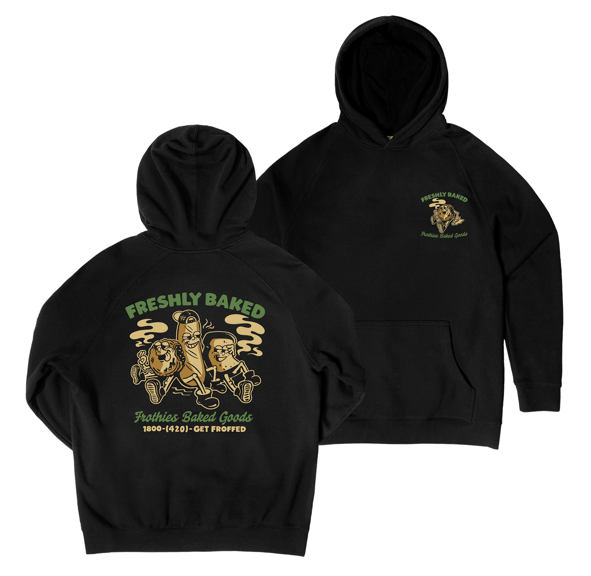 Freshly Baked Hoodie Black Hoodie Frothies