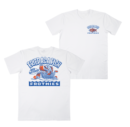 Fried As A Fish Tee White T-Shirts Frothies